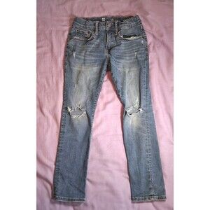 Gap Boys Girls Jeans Super Skinny Size 8 Blue Distressed Adjustable Waist